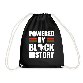 Powered By Black History Independence Day - Drawstring Bag - black - Front