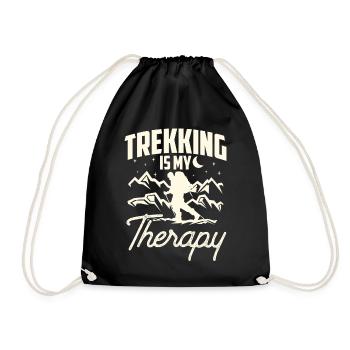Le trekking est ma thérapie Randonnées randonneurs - Sac de sport léger - noir - Devant