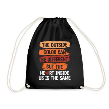 The exterior color may be different - Drawstring Bag - black - Front