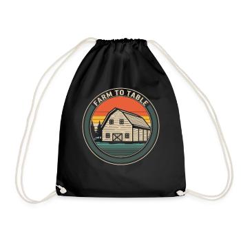 Farm Shirt, Farm To Table Barn Design Tee, - Turnbeutel - Schwarz - Vorne