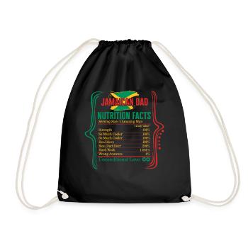 Jamaika Hemd, Jamaican Dad Nutrition Facts Tee, - Turnbeutel - Schwarz - Vorne