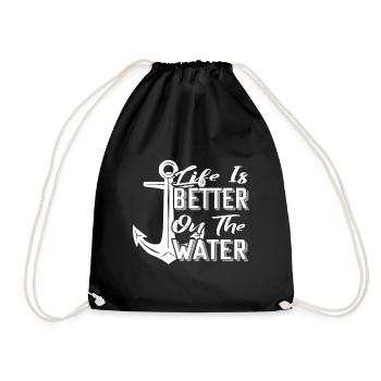 La vie est sur l’eau-ancre-proverbe-chercher-chercher - Sac de sport léger - noir - Devant
