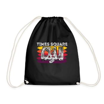 NY Times Square Skyline Retro NYC Andenken New Yor - Turnbeutel - Schwarz - Vorne