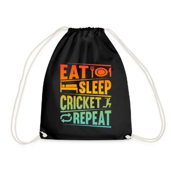 Cricket Player - Eat Sleep Cricket Repeat - Turnbeutel - Schwarz - Vorne