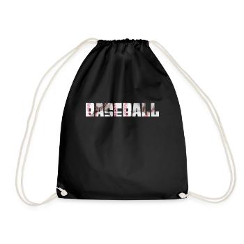 baseball - Drawstring Bag - black - Front