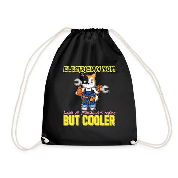 Electrician Mom Like A Regualr Mom But Cooler - Turnbeutel - Schwarz - Vorne