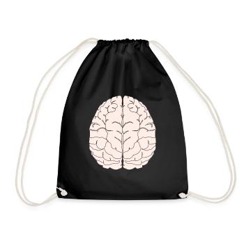 brain brain brain intelligence smart smart student university - Drawstring Bag - black - Front