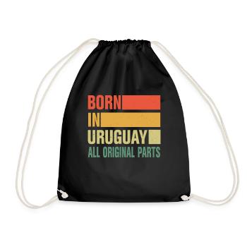 Born in Uruguay - Drawstring Bag - black - Front