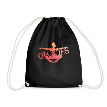 Oh Pliés - Ballet dancer Ballerina - Drawstring Bag - black - Front