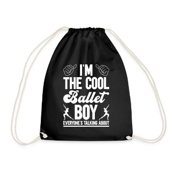Ballet Dancers Boys Dancing Funny Ballet - Drawstring Bag - black - Front