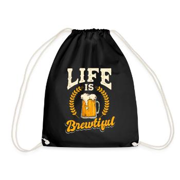 Boire de la bière - Sac de sport léger - noir - Devant