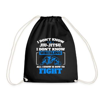 Wrestling Wrestle Combat - Drawstring Bag - black - Front