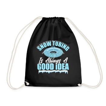 Winter Snow Tubing - Drawstring Bag - black - Front