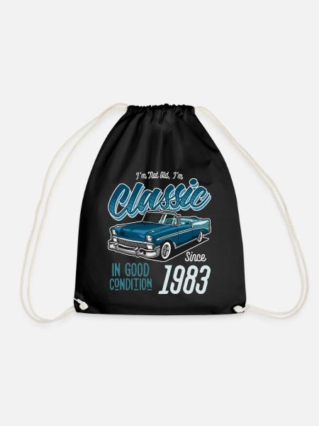 Ich bin nicht alt Ich bin Oldtimer Jahrgang Jahrgang 1983 - Turnbeutel - Schwarz