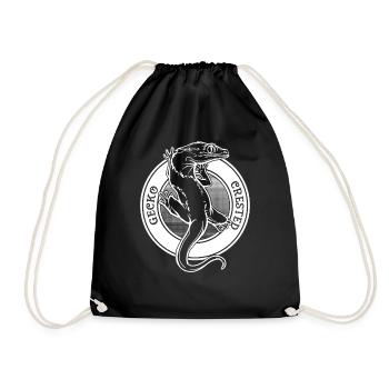 Crested Gecko Tattoo Style Reptile Keeper Crestie - Drawstring Bag - black - Front