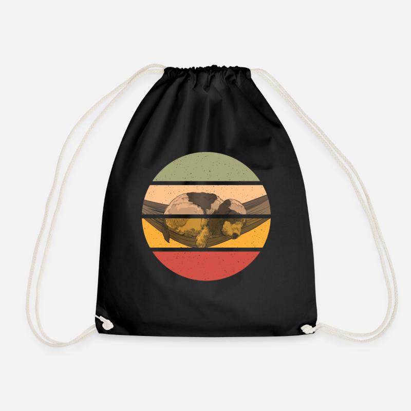 Retro clothing for cocker spaniels - Drawstring Bag - black