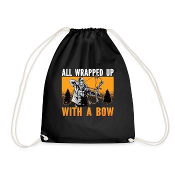 Bowhunting All Wrapped Up With Crossbows Bowhunter - Drawstring Bag - black - Front