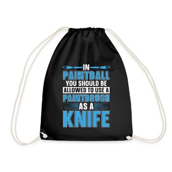 Paintball In Paintball You Should Paint Gun Player - Drawstring Bag - black - Front