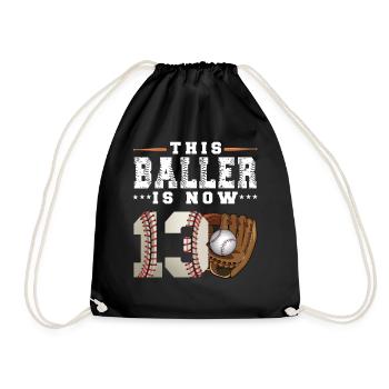 Ce Baller a maintenant 13 ans de baseball 13e anniversaire - Sac de sport léger - noir - Devant