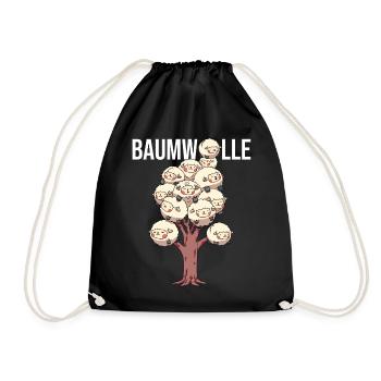 Baumwolle Cotton Tree Animals Fluffy Sheep Earth - Turnbeutel - Schwarz - Vorne