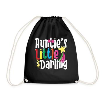 Auntie's Little Darling Colorful Child Leisure - Drawstring Bag - black - Front