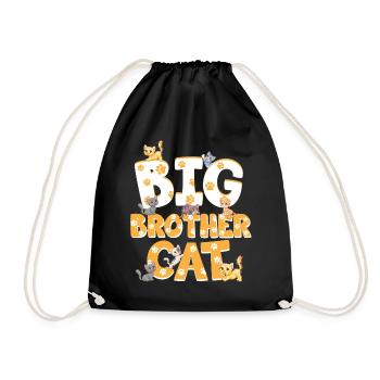 Big Brother Cat Colorful Cats Funny - Drawstring Bag - black - Front
