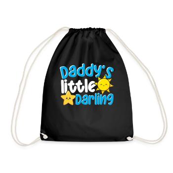 Daddy's Little Darling Cute Kiddie Sun Star Kid - Drawstring Bag - black - Front