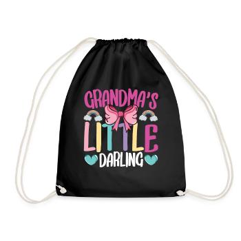 Grandma’s Little Darling Kiddie Ribbon Hearts - Sac de sport léger - noir - Devant