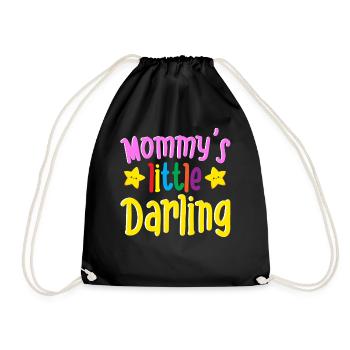 Mommy's Little Darling Cute Kiddie Stars Kids - Drawstring Bag - black - Front