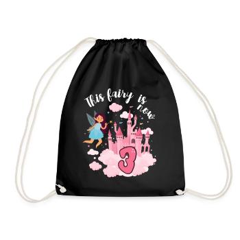 This fairy is now 3 Magic Castle 3. - Drawstring Bag - black - Front