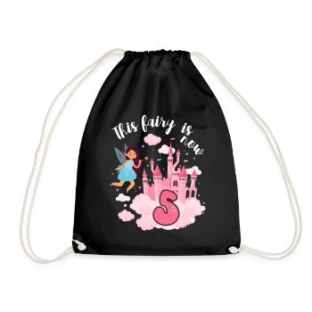 This fairy is now 5 Magic Castle 5. - Drawstring Bag - black - Front