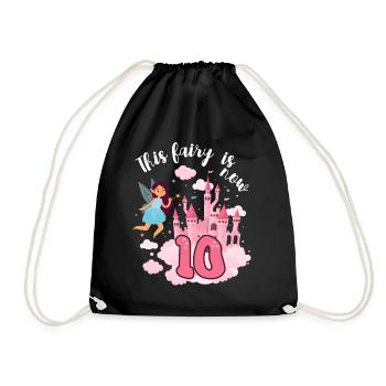 This fairy is now 10 Magic Castle 10. - Drawstring Bag - black - Front
