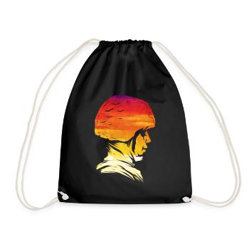 Soldier Head Helm Sundown 4th Of July Veterans Day - Turnbeutel - Schwarz - Vorne