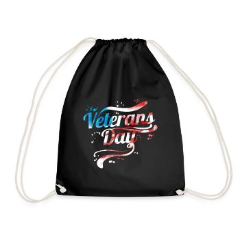 US Flag Colored Logo For Veterans Day - Turnbeutel - Schwarz - Vorne