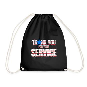 Thank You For Your Service 4th Of July Veterans - Drawstring Bag - black - Front