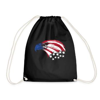 Bald Eagle US Flag Colors Patriotic 4th Of July - Turnbeutel - Schwarz - Vorne