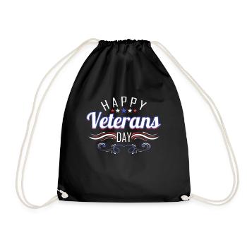 Patriotic Logo For Veterans Day - Turnbeutel - Schwarz - Vorne