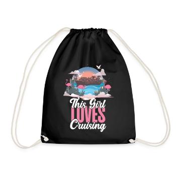 Cruise Ship Vacation Girl This - Drawstring Bag - black - Front