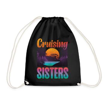 Cruise Ship Vacation Sister Girl - Drawstring Bag - black - Front