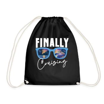 Cruise Ship Vacation Finally - Drawstring Bag - black - Front
