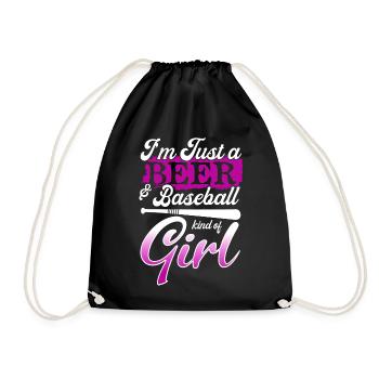 Je suis juste une bière et une fille de baseball - Sac de sport léger - noir - Devant