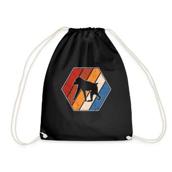 Affe Retro - Turnbeutel - Schwarz - Vorne