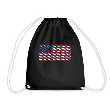 USA flag - Drawstring Bag - black - Front