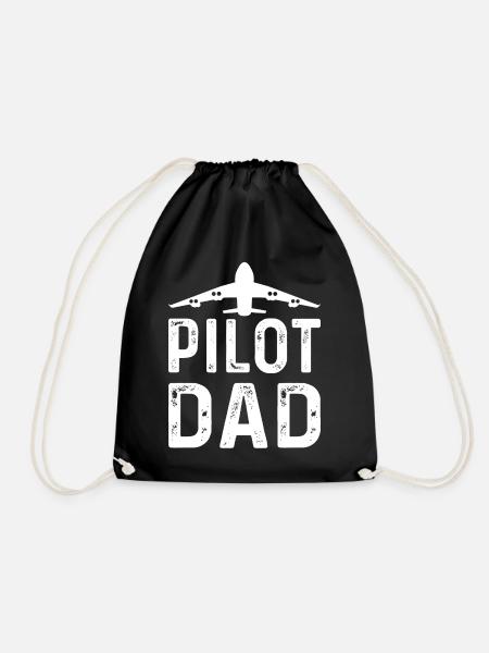 Pilot Dad - Airport Plane Pilot Airplane Pilot Dad - Turnbeutel - Schwarz