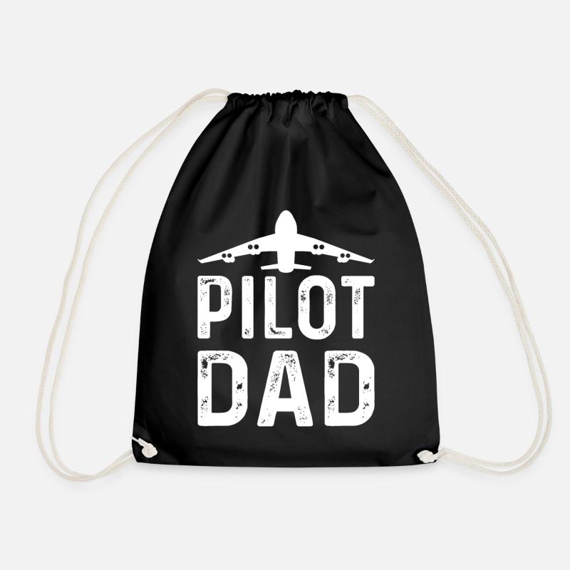 Pilot Dad - Airport Plane Pilot Airplane Pilot Dad - Turnbeutel - Schwarz