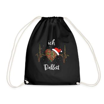 Ballett Ballerina Weihnachtsmütze Christmas X-Mas - Turnbeutel - Schwarz - Vorne