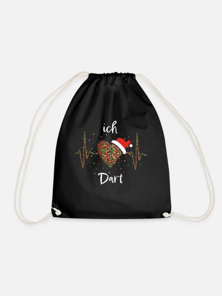Dart Darten Dartspielerin Weihnachtszeit Christmas - Turnbeutel - Schwarz