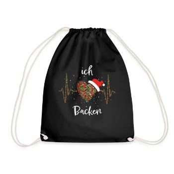 Backen Bäckerin Nikolausmütze Konditorin Christmas - Turnbeutel - Schwarz - Vorne