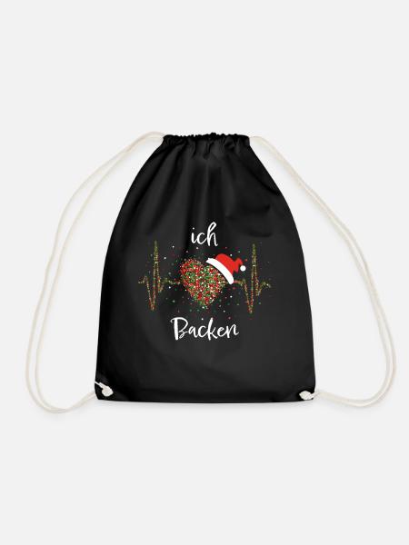 Backen Bäckerin Nikolausmütze Konditorin Christmas - Turnbeutel - Schwarz