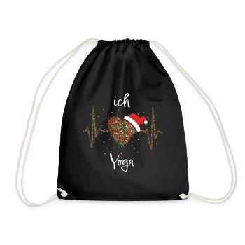 Yoga Herz Meditation Christmas Weihnachtsmotiv - Turnbeutel - Schwarz - Vorne